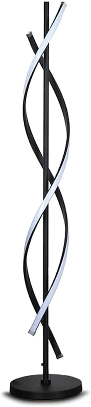 LED Floor Lamp, White Spiral Dimmable Modern Creative Interior Design Decorative Lighting Living Room Lamp Energy Saving Indoor(White)
