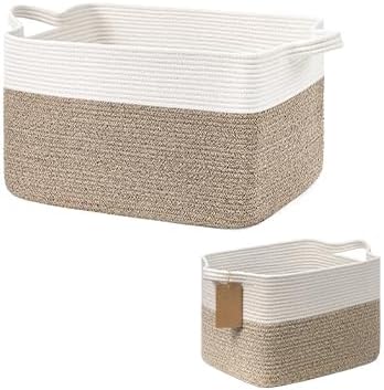 Goodpick Woven Baskets for Storage, Rectangle Basket for Laundry