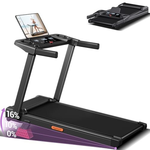 UMAY Fitness Treadmill with 20% ManualAuto Incline, 42.516.1 Extra-Wide Running Belt, 400LB Capacity, 3.5HP Motor & 8.7 MPH Speed for Home Workouts 16% Jet Black