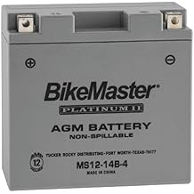 BikeMaster AGM Platinum II Battery MS12-14B-4 For Yamaha XV1900 Roadliner 2006-2014