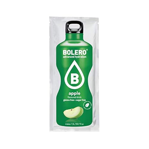 Bolero- Sugar Free Drink Mix Packets Apple Fruit Flavors | Powdered Flavored Water Packets | 12 Large Sachet On The Go Packets