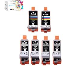 F FINDERS&CO Compatible Ink Cartridge Replacement for Canon PGI-35 CLI-36 C35 36 Ink Work with Canon Pixma iP110 iP100 TR150 TR160 Printers (4BK, 2X Color)