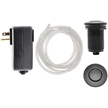 Disposal Air Switch Kit for Garbage Disposal Hands-Free On/Off Control UL Approved Includes 6' Air Tube 1-3/8" Air Button Safe & Convenient for Kitchen No Wiring Needed (Flat Black)