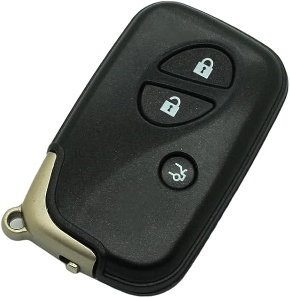 Replacement Key Shell + Uncut Blank Emergency Insert Key Compatible with LEXUS 3 Button Smart Keyless Entry Remote Key Case Fob PG428A