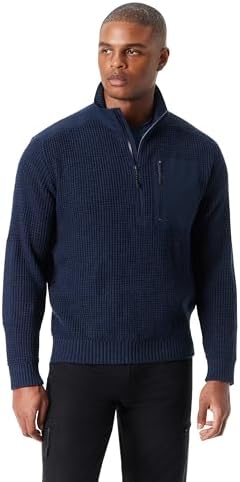 BASS Outdoor Men's Quarter Zip Front Armer Pullover Sweater with Zip Chest Pocket Standard