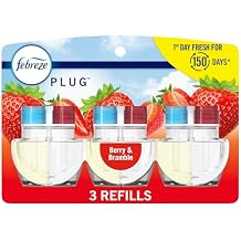 Febreze Odor-Fighting Fade Defy PLUG Air Freshener Berry & Bramble, .87 fl. oz. Oil Refill, 3 Count