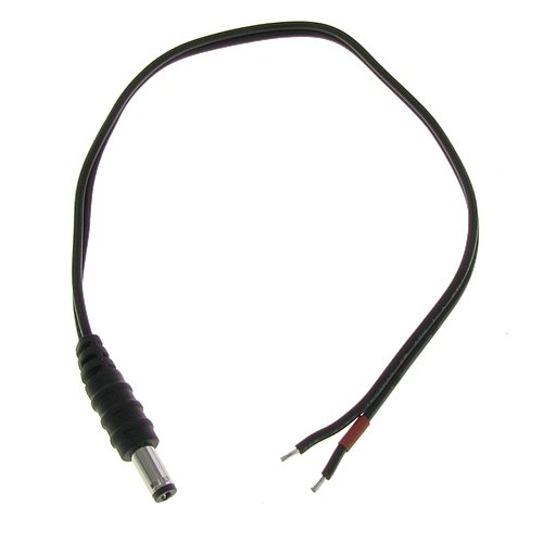Valley Enterprises 1 Foot Male 18AWG 2.1mm x 5.5mm to Bare Lead DC Power Cable 10 Pack