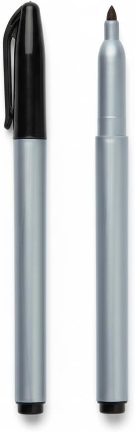 Cadie Permanent Freezer Marker Set of 2 Waterproof Fast-Drying Black Ink Pens with Chisel Tip for Food Labeling, Fridge & Freezer Storage, Kitchen & Lab Use & General Organization.