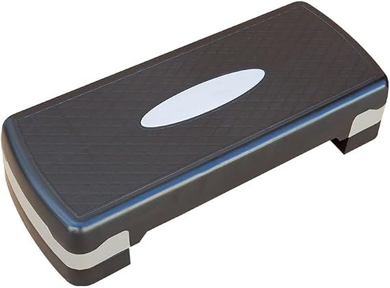 Height-Adjustable 4''-6'' Step Aerobics Platform Fitness Equipment Stepper Trainer Exercise Step Platform with 2 Riser