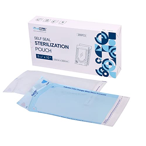 200 Pouches Dental Self-Sealing Sterilization Pouches 5.25x10 inch 200Box 1 Box