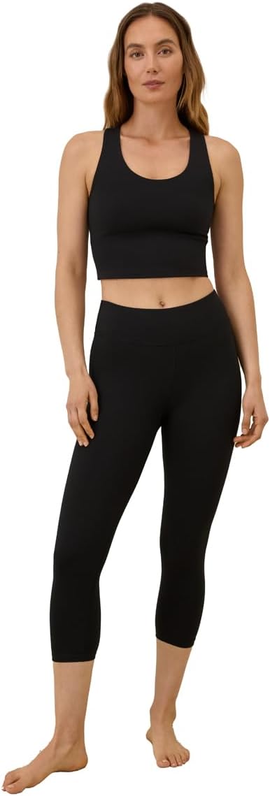 Pact Women's Organic Cotton Cropped Everyday Legging, Elastic Waistband
