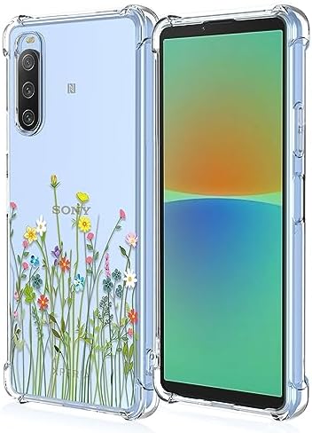 Phone Case for Xperia 10 III Case, Sony 10 III Lite XQ-BT52 XQ-BT44 Case, Clear Case with Flower Garden Patterns Protective Phone Cover for Sony Xperia 10 III Flower Bouquet