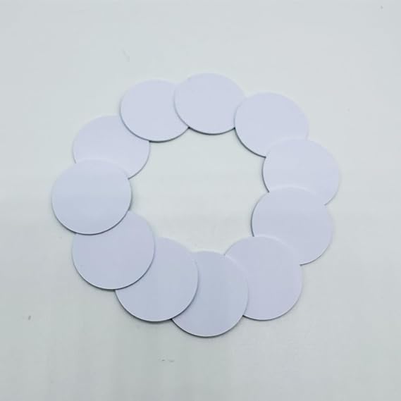 50pcs NFC215 Tags NFC White Coin Cards Nt/ag215 with Adhesive Back Blank,Rewritable NFC 215 Tag NFC Cards Round NFC Chip 25mm for NFC Enabled Mobile Phones and Devices