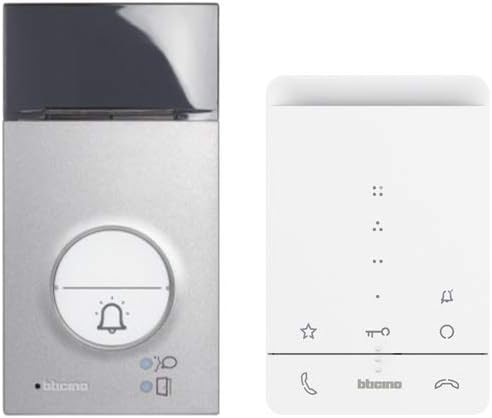 BTICINO, Flex ONE Audio Set with Door Station LINEA3000 & CLASSE100 A16E, Free Intercom, Sensor Buttons for Door Opening & Staircase Light, Configurable Additional Buttons, One/Two-Family House,