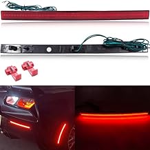 Corvette C7 LED Bumper Reflector Lights for 2014-2019 Chevy Corvette C7 Rear Turn Signal Lamps Red LED Tail Brake Rear Fog Lamps Reflector Light Kit Red Lens OEM Replacement