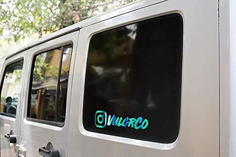 VulgrCo Personalized Social Media Name Decal Stickers Custom Handle, Username & Logo Vinyl Branding Sticker for Multiple Platforms