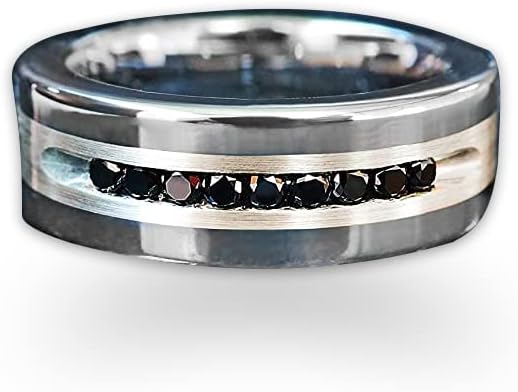 Black Diamond Wedding Band, Black Diamond Wedding Ring, Mens Diamond Engagement Ring, Natural Black Diamond Jewelry 925 Sterling Silver Ring