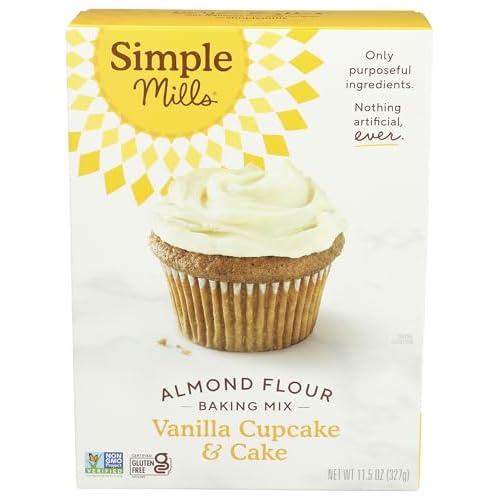 Simple Mills Almond Flour Baking Mix, Vanilla Cupcake & Cake Mix - Gluten Free, Plant Based, Paleo Friendly, 11.5 Ounce Pack of 1