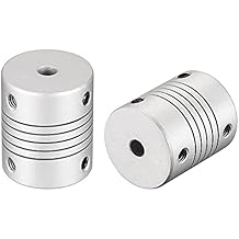 uxcell 5mm to 5mm Aluminum Alloy Shaft Coupling Flexible Coupler Motor Connector Joint L30xD25 Silver 2Pcs