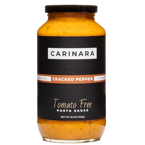 CARINARA Tomato-Free Pasta Sauce - 25oz Carrot-Based Marinara Alternative with Garlic, Onion & Cracked Pepper - Vegan, Gluten-Free, Low Acid, Low Sugar Pack of 1