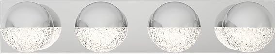ARTIKA Carat 15W Integrated LED Modern Vanity Light Fixture, Chrome Finish Ideal for Bathroom Lighting, 1500 Lumens 1500 Kelvin Made of Steel, No Bulb Required