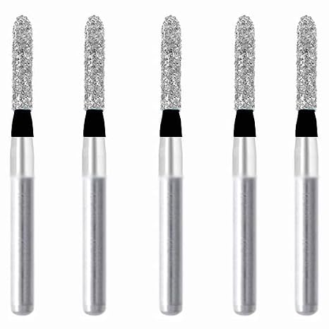 137.20EC1, Cylindrical, Hemispherical End, 2 mm Dia, Extra Coarse Grit Diamond Bur, 5 per Pack