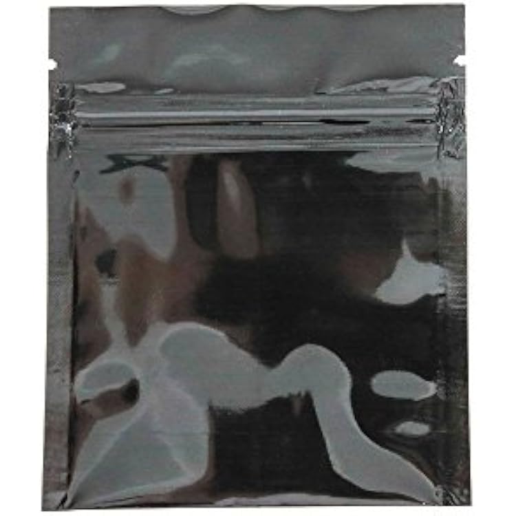 IMPAK 3.4 X 4 Tamper Proof Black Incense Bags with Zipper and Tear Notch Pack of 500