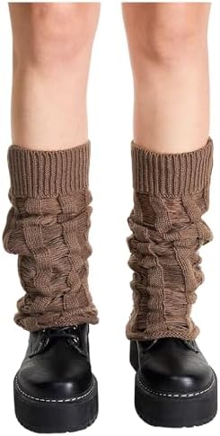COZYEASE Womens Solid Cable Knit Leg Warmers Knitted Crochet Winter Socks
