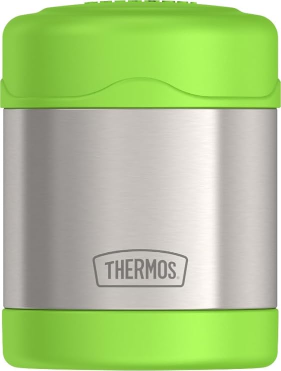 THERMOS FUNTAINER Kids Food Jar, 10oz, Lime | Kid-Friendly Stainless Steel Insulated Food Container, Keeps Food Hot or Cold Longer for School & Play, BPA Free