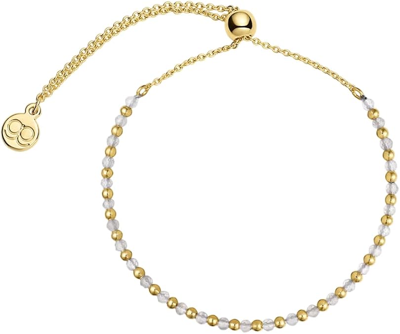 gorjana - Power Gemstone Brooks Bracelet - 18k Gold-Plated Brass - Genuine Gemstone Selection - Adjustable Closure - Elegant and meaningful design