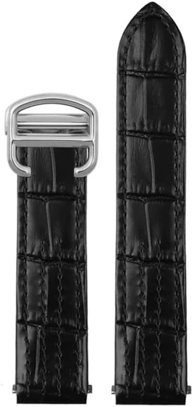 Special Interface Plain Cow Wat Belt For C-artier ROADSTER Series W6206018 W6206017 Strap Quick Release Bracelet 19mm Wristband(Slub black sk)