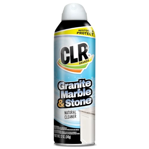 CLR Stone, Marble and Granite Cleaner - Cleans, Shines and Protects Against Spills, Food Stains, Dirt and Grime - 12 Ounce Spray Can