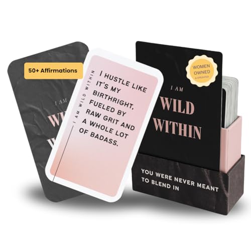Wild Within Affirmation Cards for Women 55 Empowering Daily Affirmations for Confidence, Self-Trust & Emotional Strength Bold, Premium Card Deck for Life Transitions, Burnout & Growth