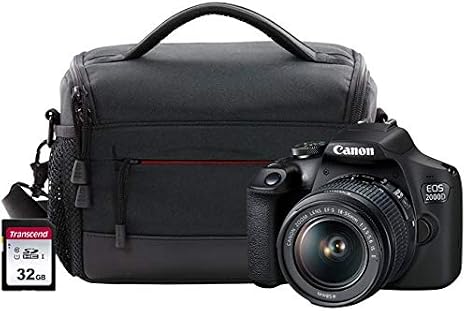 Canon EOS 2000D SLR Camera Kit inc EF-S 18-55mm IS Lens, 32GB SD, CB-ES100 Case