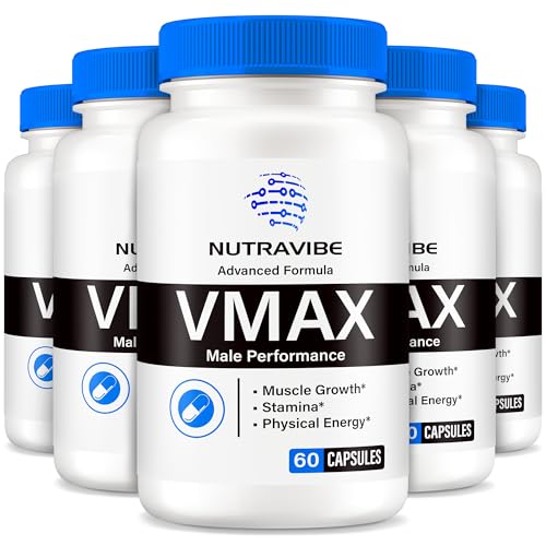 5 Pack VMax Pills for Men, Official V Max Male Capsules, Premium Formula to Support Peak Performance, Stamina and Endurance, with All-Natural Ingredients, Just Take 2 Caps Daily 300 Capsules