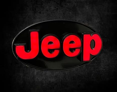 Compatible/Replacement for LED Light Hitch Receiver Covers Officially Licensed Jeep Hitch Cover (Black Finish)