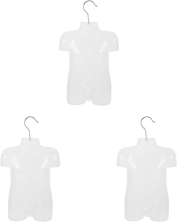 Angoily 3Pcs Toddler Mannequin with Hanger Transparent Baby Clothes Display Model for Kids Clothing Store Compact Lightweight 14.17X10.23X6.49In