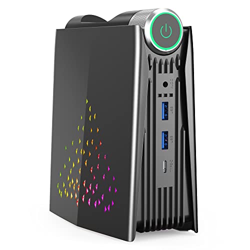 ACEMAGICIAN Mini PC, AMD Ryzen 5 5600U, 16GB DDR4 RAM, 512GB SSD, Windows 11 Pro, RGB Light, WiFi 5 Bluetooth 4.2, 3 Screens Display, HDMI, DP, Type C Port