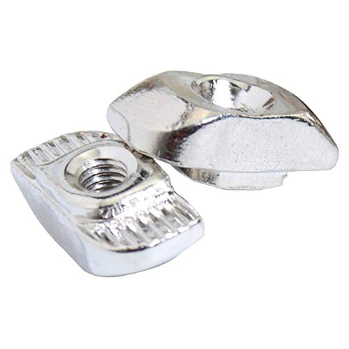 100 Pcs 2020 Series M4 T Nuts, T Slot Nut Hammer Head Fastener Nut, Nickel Plated Carbon Steel Nut for Aluminum Profile 2020 Series M4