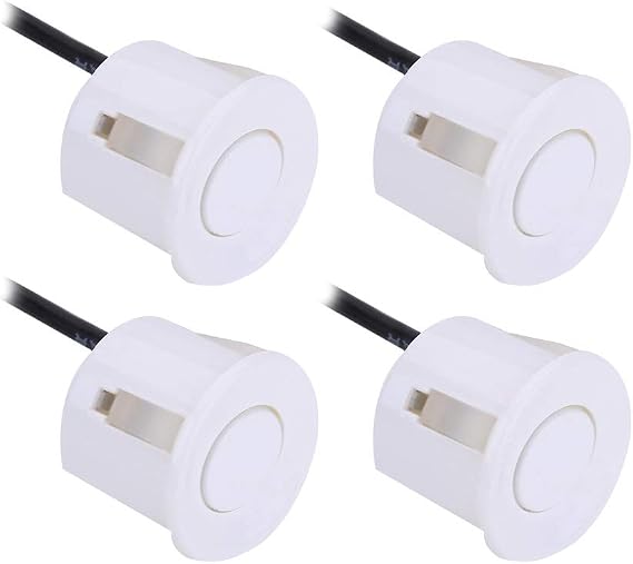 KIMISS 4Pcs Parking Sensor, Reversing Sensor Kit Reversing Aid Parking Parts Parking Assist Sensor Rear Reverse Backup Parking Bumper Park Assist Sensor (White)