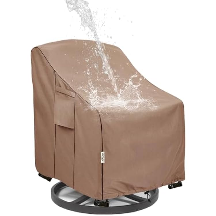 Patio Chair Covers for Outdoor Furniture Waterproof, Heavy Duty Waterproof Outdoor Swivel Chair Cover 30W x34D x36H - Brown