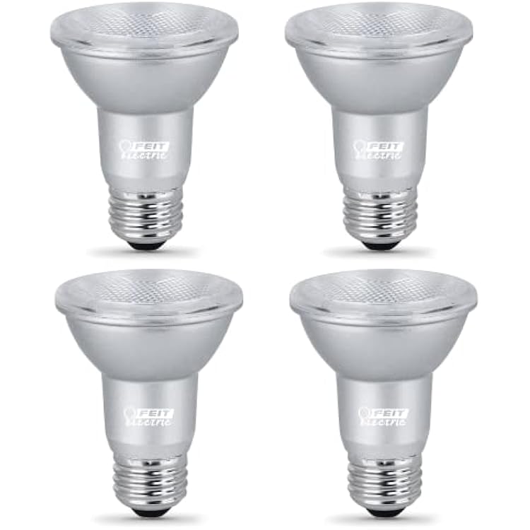 Feit Electric PAR20 LED Bulbs, 50W Equivalent, Dimmable Spotlight Bulbs, 3000k Bright White, E26 Base, 90 CRI, 450 Lumen, 22-Year Lifetime, Flood Light Bulbs, Damp Rated, PAR20DM930CA4, 4 Pack