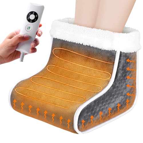 Electric Foot Warmer, Rapid Heating Feet Warmer with 5 Temperature Setting, Constant Temperature Automatic Shutdown Foot Warmer Under Desk, Electric Heated Foot Warmers with Washable Inner Lining