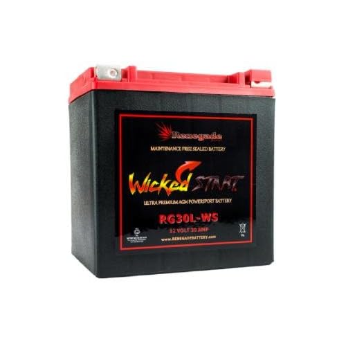2015 HARLEY STREET GLIDESTREET GLIDE SPECIAL REPLACEMENT BATTERY; RG30L-WS Wicked Start 600 CCAs; Part# BTX30L, CB30L-B, YIX30L, 66010-97A66010-97B66010-97C