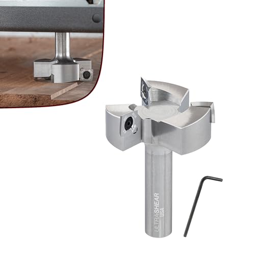 Slab Flattening Router Bit, Spoilboard Surfacing Bit with Replaceable 4-Sided Carbide Inserts That Rotate, 12 SH | 2 CD