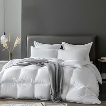 Beautyrest Tencel/Cotton Blend White Down Comforter Twin Size - Light Warmth 650 Fill Power Down Duvet Insert Made in USA