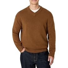 Amazon Essentials Men's Regular-Fit Cotton Blend V-Neck Sweater
