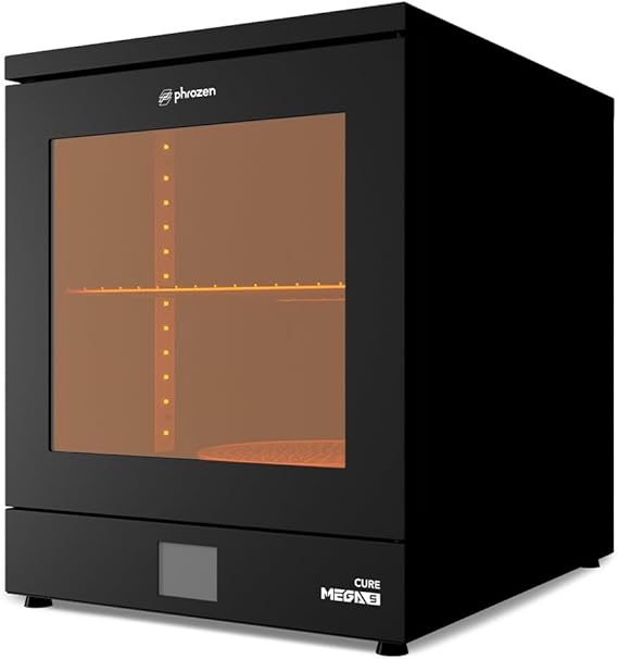 phrozen Cure Mega S 3D Printer Resin Curing Station, UV Light Post Lamp, DIY Curing Enclosure 360 Degree Transparent Turntable for LCD/DLP/SLA, Solidify Photosensitive Resin 405nm 3D Printed Models