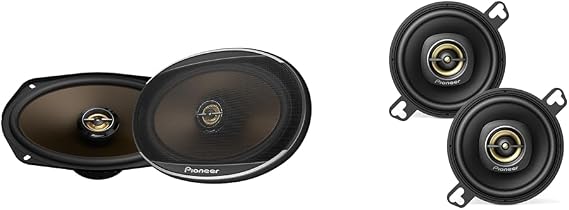 PIONEER Car Audio Speaker Bundle - TS-A693FH 6" x 9" 2-Way Oval 460W Speakers and TS-A879 3-1/2" 450W 2-Way Black Speakers