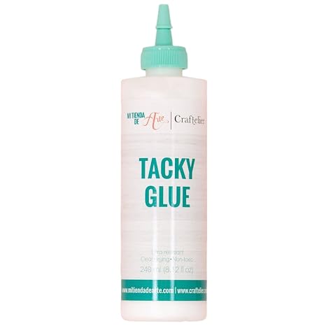 Craftelier - Tacky Glue | Extra Strong Multipurpose Liquid Glue for Scrapbooking and Other Craft Projects | Non-Toxic | Transparent, Flexible and Resistant Drying - Quantity 240 ml (8.12 Fl Oz)